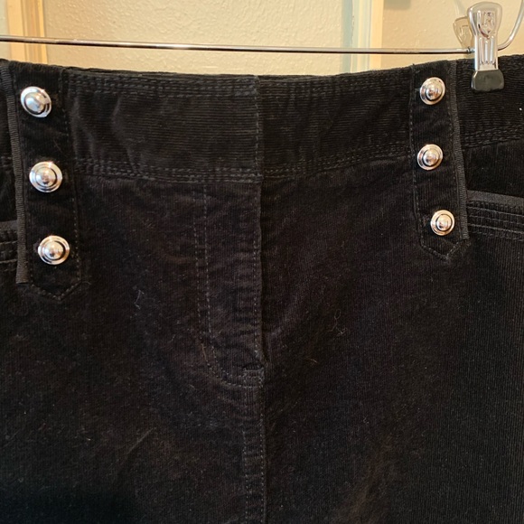 White House Black Market Corduroy Black Mini skirt size 12 NWOT - Picture 2 of 6